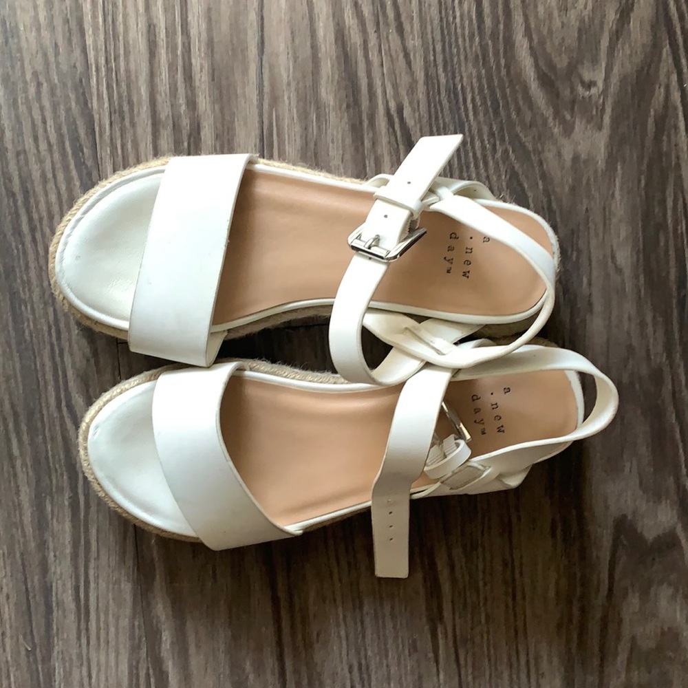 White small platform sandals